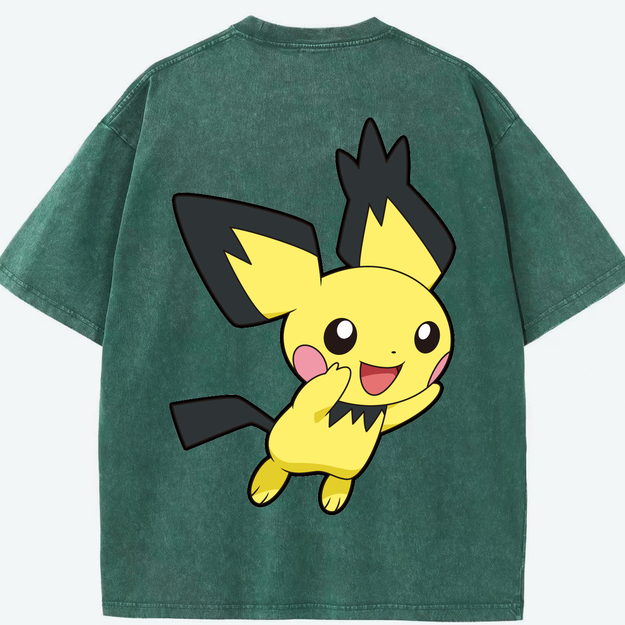 （画像用） ポケットモンスター Pokémon 綿100% ヴィンテージ風 半袖Tシャツ（背面プリント）